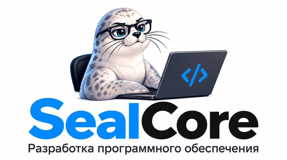 SealCore — тюлень-программист в очках за ноутбуком